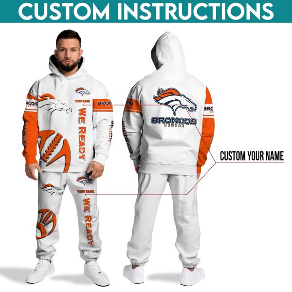 Denver Broncos Hoodie Sweatpants Set Custom Your name, Sport Hoodie Sweatpants Set, Sport Gifts For Fan - Image 3