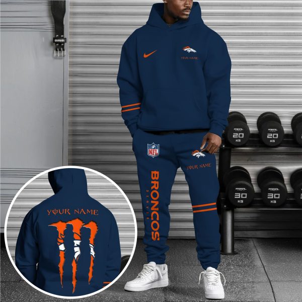 Denver Broncos Hoodie Sweatpants Set Custom Your name, Sport Hoodie Sweatpants Set