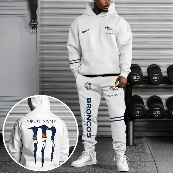 Denver Broncos Hoodie Sweatpants Set Custom Your name, Sport Hoodie Sweatpants Set - Image 2