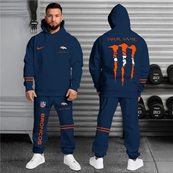 Denver Broncos Hoodie Sweatpants Set Custom Your name, Sport Hoodie Sweatpants Set - Image 4