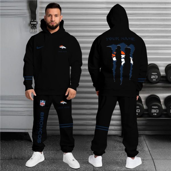 Denver Broncos Hoodie Sweatpants Set Custom Your name, Sport Hoodie Sweatpants Set - Image 6