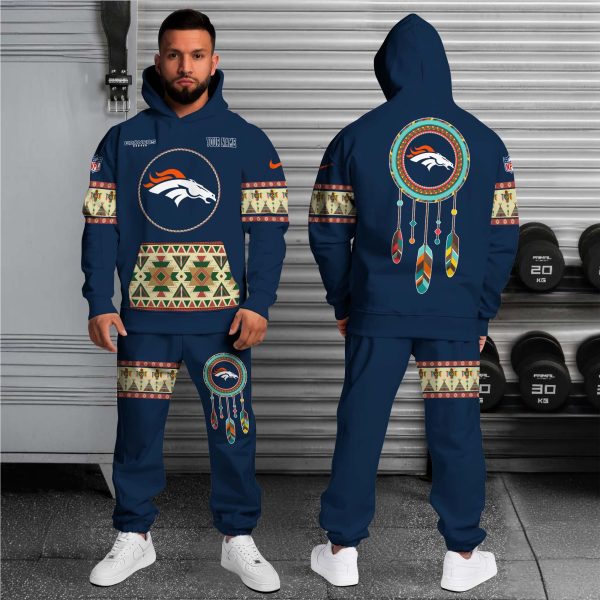 Denver Broncos Hoodie Sweatpants Set, Custom Hoodie, Sport Hoodie Sweatpants Set, Sport Gifts For Fan TC64 - Image 2