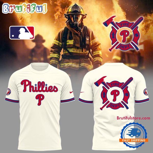 Philadelphia Phillies x Firefighter Appreciation Night White T Shirt