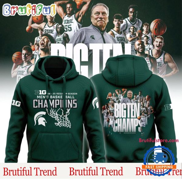 Michigan State 2025 Big Ten Men’s Basketball Regular Season Champions Team Player Graphics Hoodie Shirt