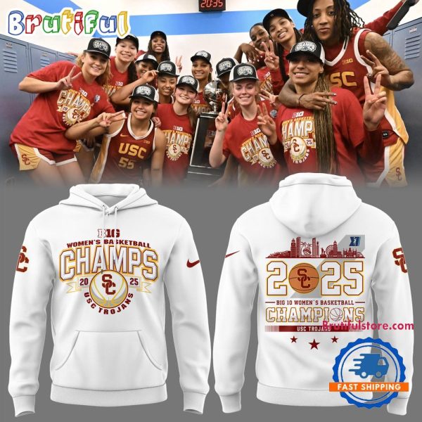 USC Trojans Women’s Basketball 2025 Champions White Hoodie