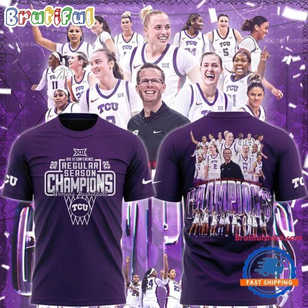 TCU Horned Frogs University Women's Basketball 2025 Big 12 Regular Season Champions TShirt