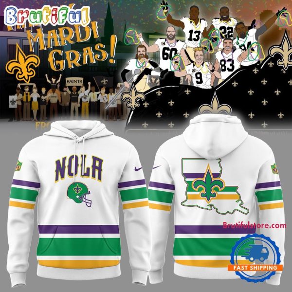 New Orleans Saints NFL 2025 Limited Mardi Gras 2025 Hoodie
