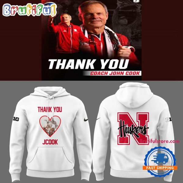 Nebraska Volleyball 2025 Limited Thanks Coach John Cook White Hoodie