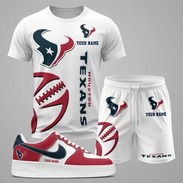 Houston Texans Combo T shirt Shorts and Sneaker Set, Houston Texans T shirt and shorts set, Summer Set SM30