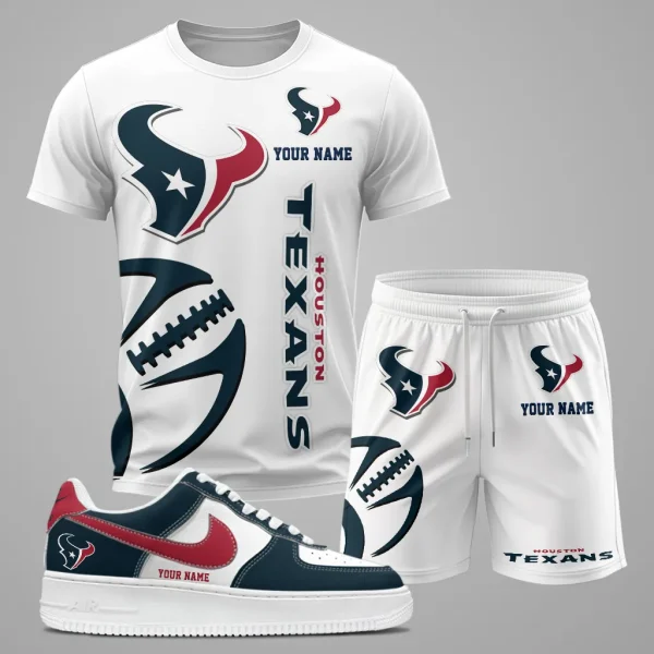 Houston Texans Combo T shirt Shorts and Sneaker Set, Houston Texans T shirt and shorts set, Summer Set SM31