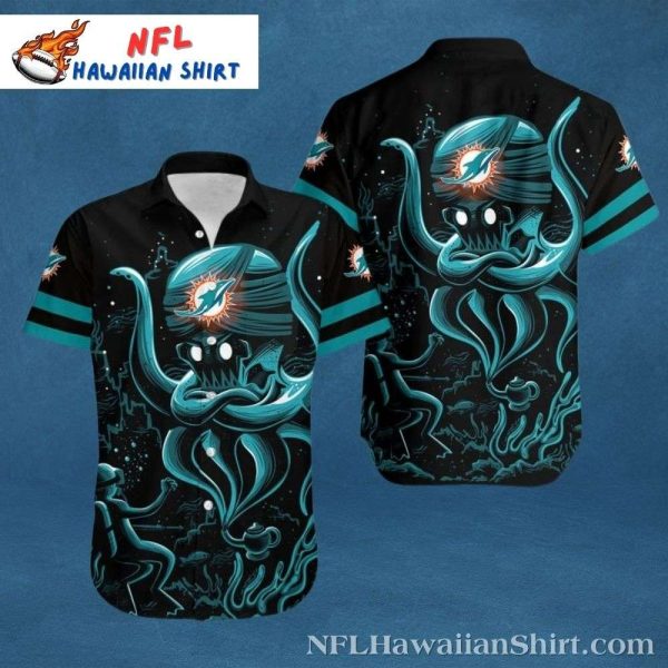 Abyssal Guardian Miami Dolphins Hawaiian Shirt - Men's Deep Sea Rally Wear