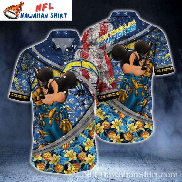 Adventurous Mascot - Los Angeles Chargers Mickey Heroic Hawaiian Shirt