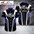 Aerodynamic Agility - Baltimore Ravens Hawaiian Shirt With Sharp Angles And Stripes