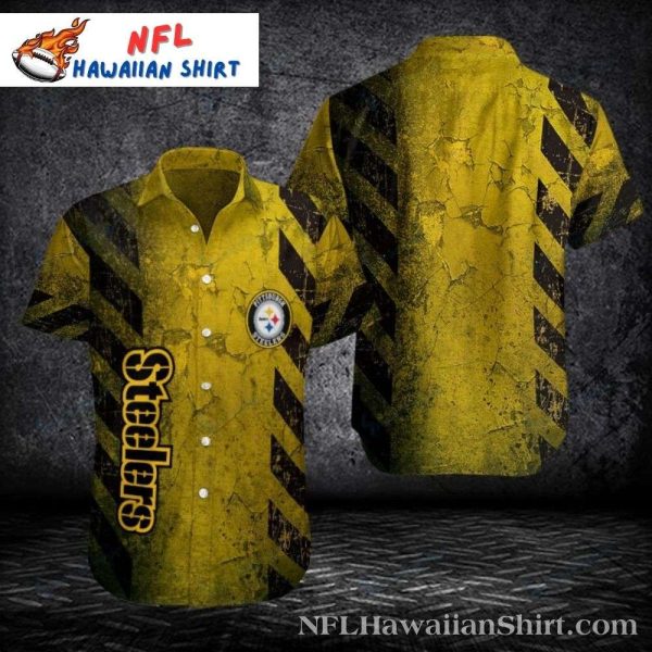 Aged Gold Texture - Vintage Look Pittsburgh Steelers Aloha Shirt