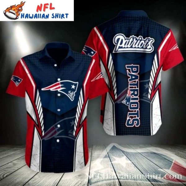 American Valor Striped New England Patriots Hawaiian Shirt - Bold Red, White And Blue