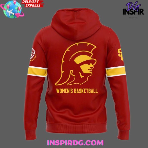 USC Trojans Women’s Basketball 2025 Red Hoodie - Image 3
