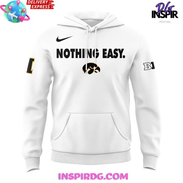 Iowa Hawkeyes Nothing Easy 2025 Hoodie - Image 2