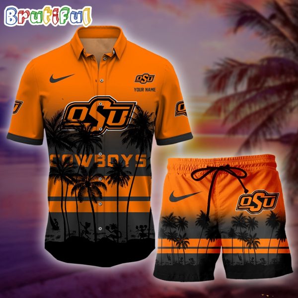 Oklahoma State Cowboys Palm Tree Summer Hawaiian Shirt, NCAA Sport Summer Hawaiian Set, Summer Beach Short