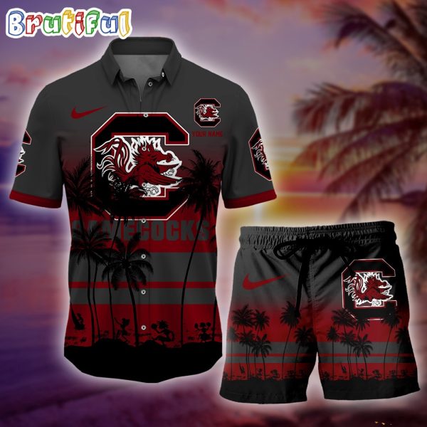 South Carolina Gamecocks Palm Tree Summer Hawaiian Shirt, NCAA Sport Summer Hawaiian Set, Summer Beach Short