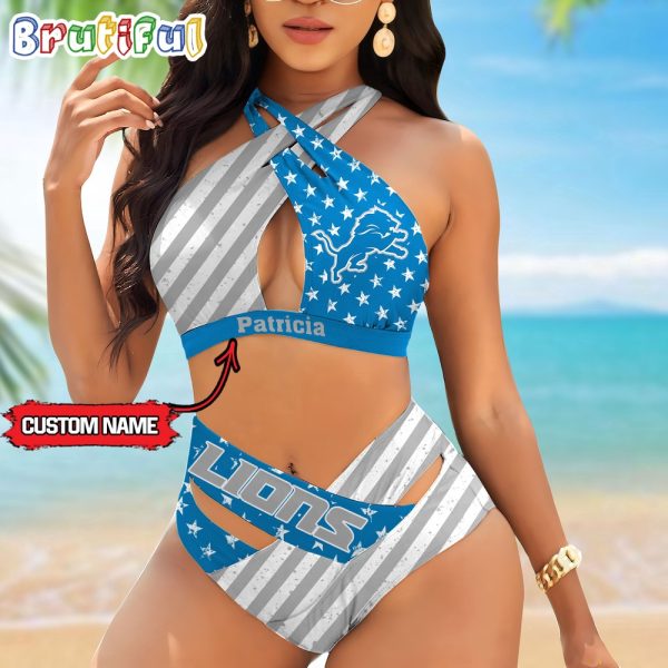 NFL Detroit Lions Women Bikini Set Summer Football Bikini Sets
