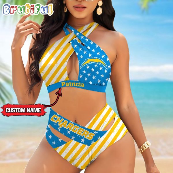 NFL Los Angeles Chargers Women Bikini Set Summer Football Bikini Sets