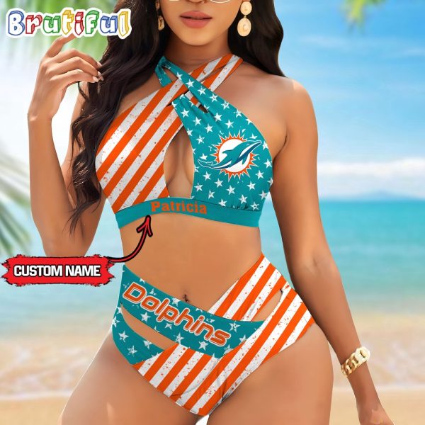 NFL Miami Dolphins Women Bikini Set Summer Football Bikini Sets