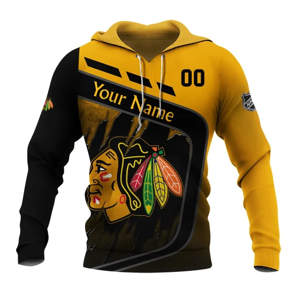 Custom Name & Number NHL Chicago Blackhawks Exclusive All Over Prints 311024A1CBHD - Image 2