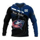 Custom Name & Number NHL Columbus Blue Jackets Exclusive All Over Prints 311024A1CBJHD