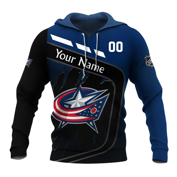 Custom Name & Number NHL Columbus Blue Jackets Exclusive All Over Prints 311024A1CBJHD - Image 2