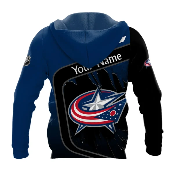 Custom Name & Number NHL Columbus Blue Jackets Exclusive All Over Prints 311024A1CBJHD - Image 3