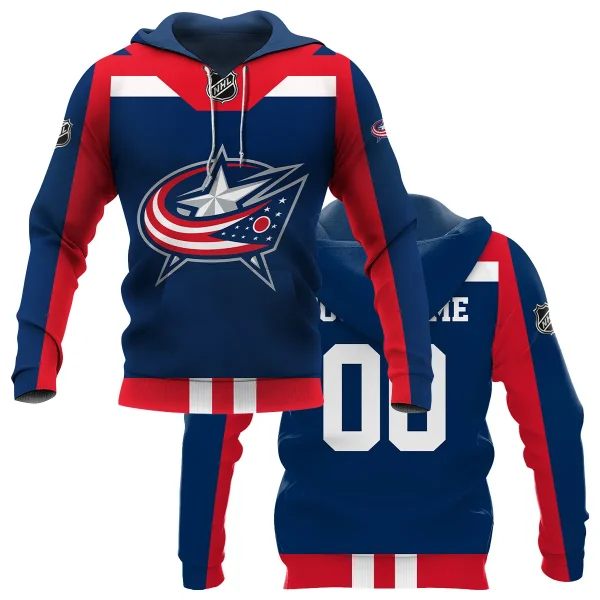 Custom Name & Number NHL Columbus Blue Jackets Exclusive All Over Prints L3110A01CBJHD