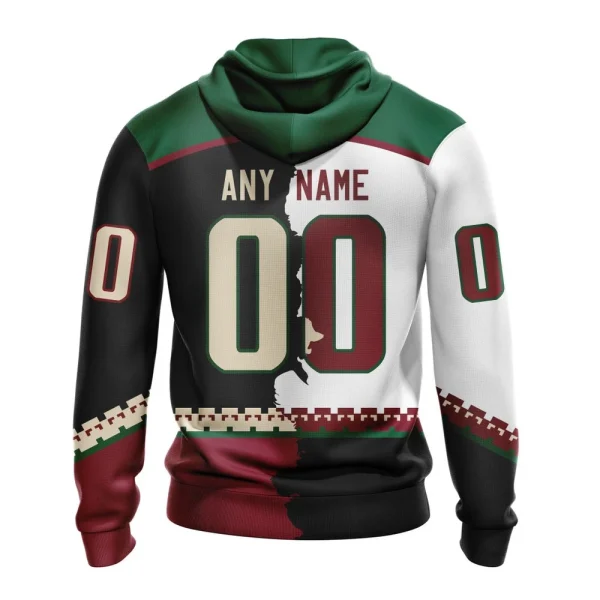Hoodie NHL Arizona Coyotes Personalize Home Mix Away Kits - Image 2