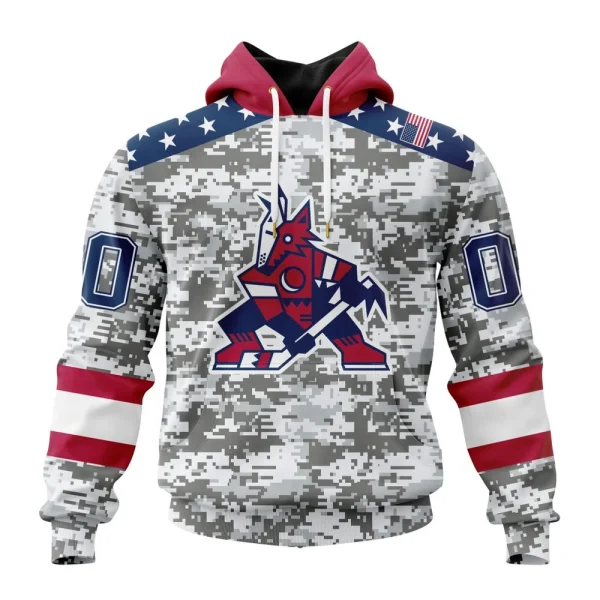 Hoodie NHL Arizona Coyotes Special Camo Design For Veterans Day St2301
