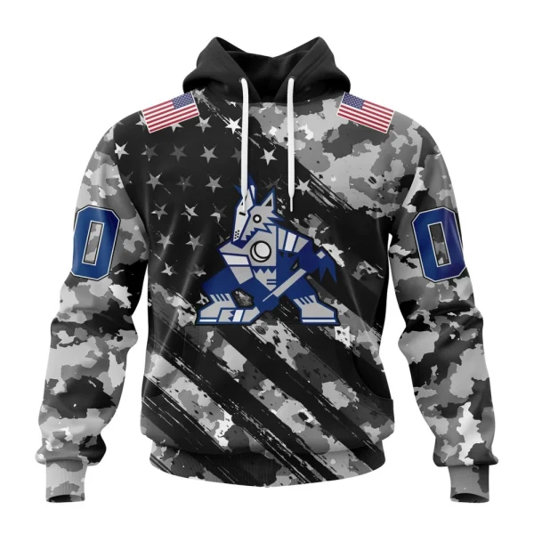 Hoodie NHL Arizona Coyotes Special Camo Military Design St2301