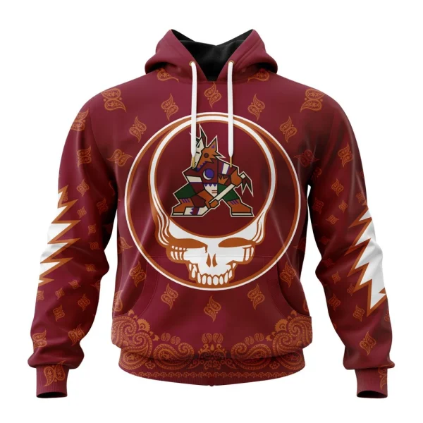 Hoodie NHL Arizona Coyotes Special Grateful Dead Design St2303