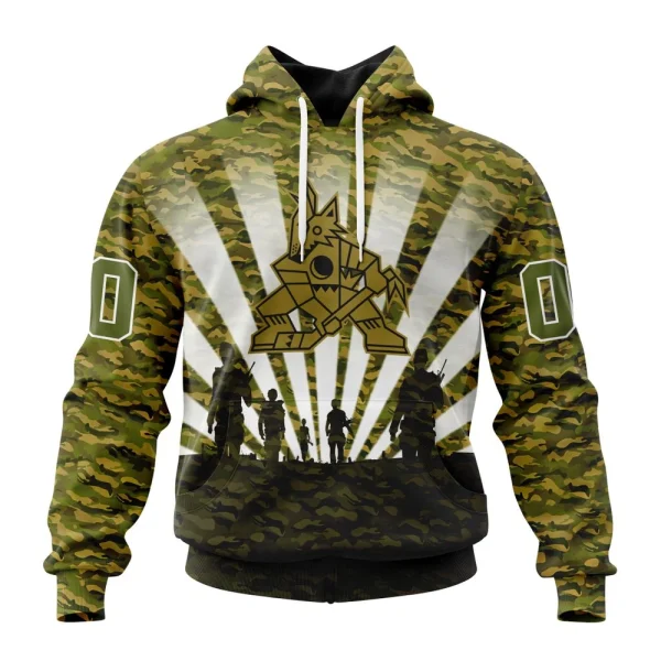 Hoodie NHL Arizona Coyotes Special Military Camo Kits For Veterans Day And Rememberance Day St2201