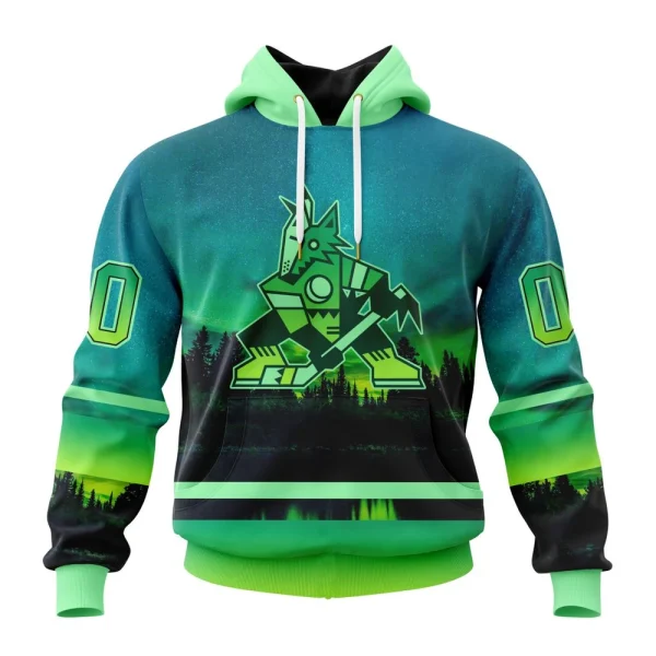 Hoodie NHL Arizona Coyotes Special Northern Lights Design St2302