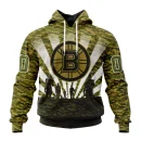 Hoodie NHL Boston Bruins Special Military Camo Kits For Veterans Day And Rememberance Day St2201