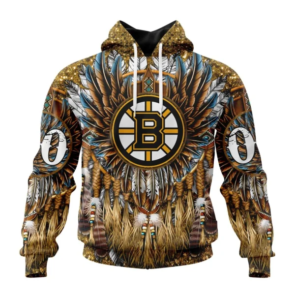Hoodie NHL Boston Bruins Special Native Costume Design St2201