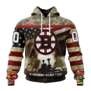 Hoodie NHL Boston Bruins Specialized Unisex Kits Remember Pearl Harbor