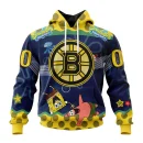 Hoodie NHL Boston Bruins, Specialized Jersey With Spongebob