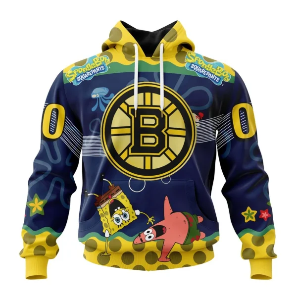 Hoodie NHL Boston Bruins, Specialized Jersey With Spongebob