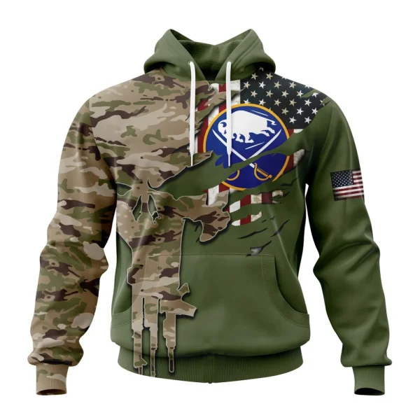 Hoodie NHL Buffalo Sabres Special Camo Skull Design St2303