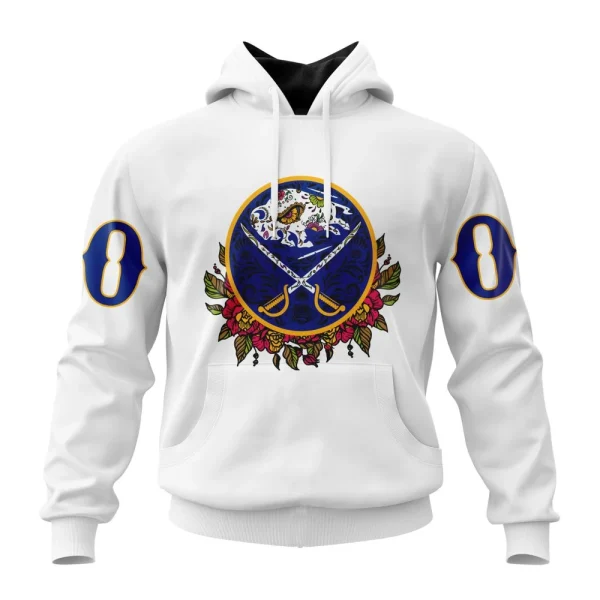 Hoodie NHL Buffalo Sabres, Specialized Unisex Kits Dia De Muertos