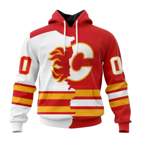 Hoodie NHL Calgary Flames Personalize Home Mix Away Kits