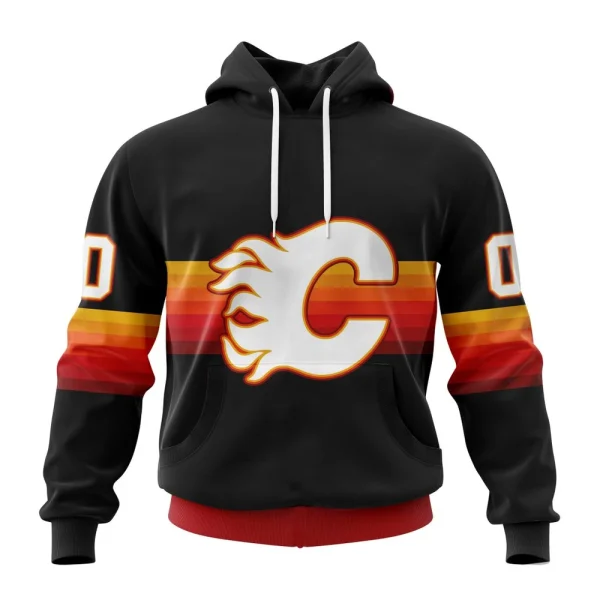 Hoodie NHL Calgary Flames Special Black And Gradient Design St2301