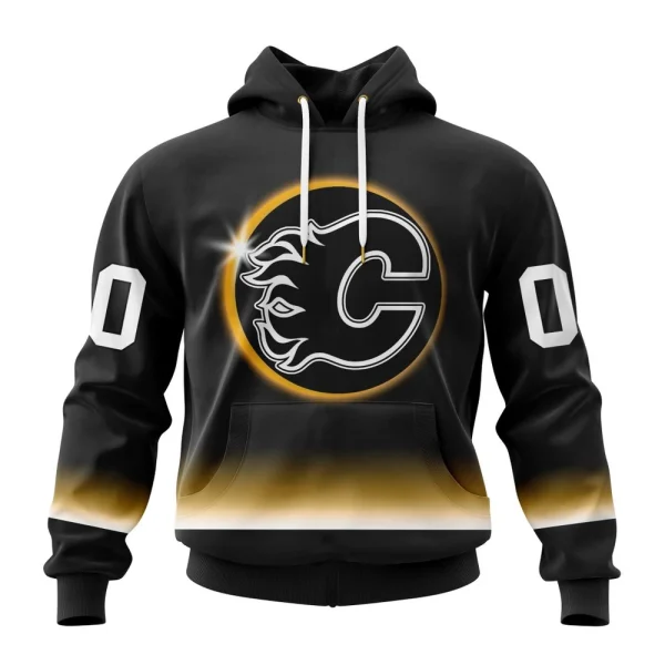 Hoodie NHL Calgary Flames Special Eclipse Design St2401
