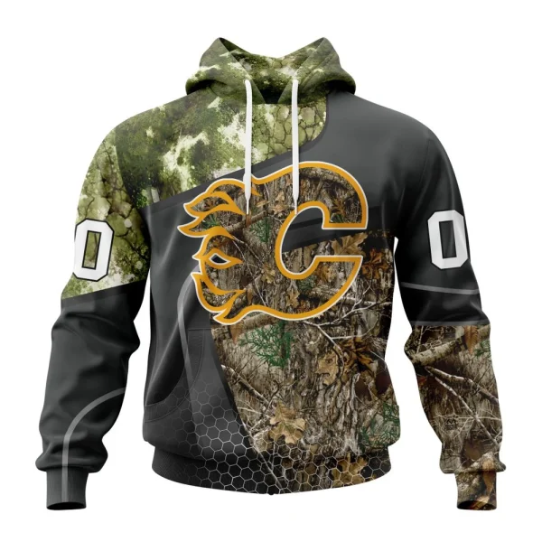 Hoodie NHL Calgary Flames Special Hunting Camo Design St2302