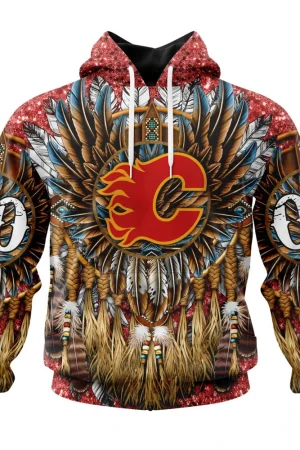 Hoodie NHL Calgary Flames Special Native Costume Design St2201