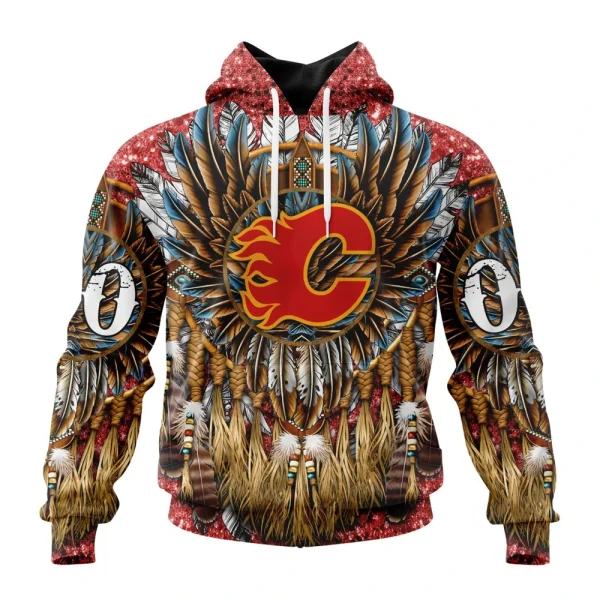 Hoodie NHL Calgary Flames Special Native Costume Design St2201